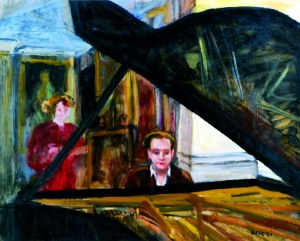 Irena WEISS - ANERI (1888-1981), Staś i Haneczka przy fortepianie, ok. 1946