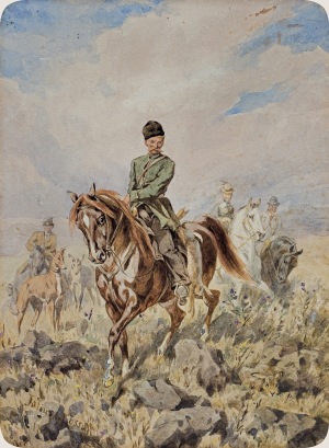 Kossak Juliusz, POLOWANIE NA ZAJĄCE, 1879