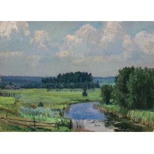 Żukowski Stanisław, PEJZAŻ Z RZEKĄ - PODOROSK, 1937