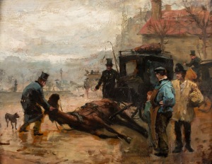 Aleksander Gierymski, SCENA ULICZNA W PARYŻU, ok. 1892