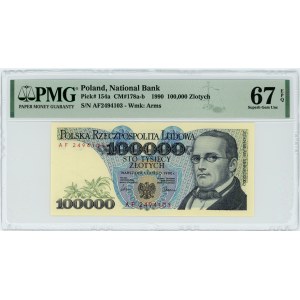 100.000 złotych 1990 - seria AF - PMG 67 EPQ