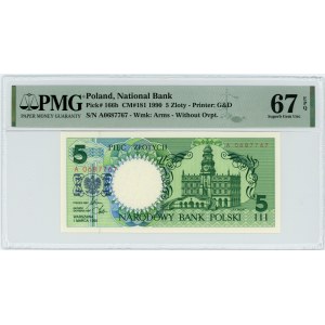 5 złotych 1990 - seria A - PMG 67 EPQ