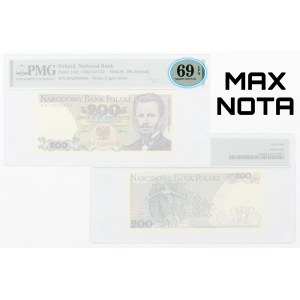 200 złotych 1986 - seria DA - PMG 69 EPQ - MAX NOTA