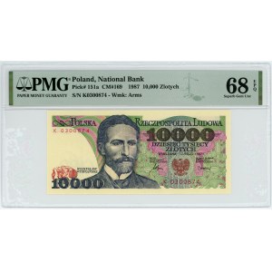 10.000 złotych 1987 - seria K - PMG 68 EPQ - MAX NOTA