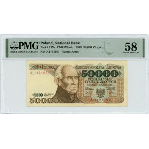 50.000 złotych 1989 - seria A - PMG 58