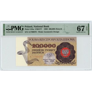 200.000 złotych 1989 - PIERWSZA seria A - PMG 67 EPQ