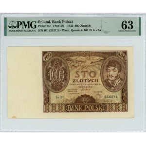100 złotych 1932 - Ser. BT. +X+ - PMG 63