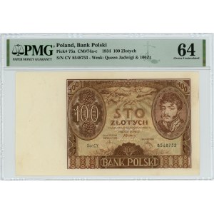 100 złotych 1934 - Ser. C.Y. - PMG 64