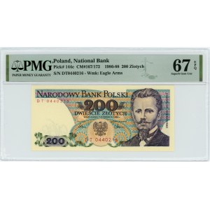 200 złotych 1986 - seria DT - PMG 67 EPQ