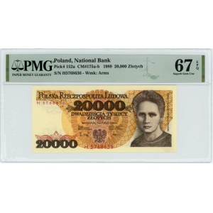 20.000 złotych 1989 - seria H - PMG 67 EPQ - 2-ga MAX NOTA