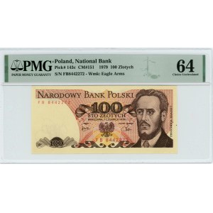 100 złotych 1979 - seria FB - PMG 64