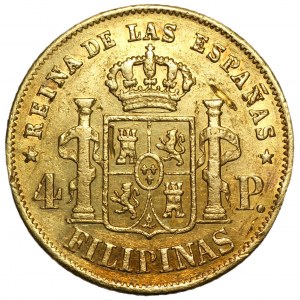 FILIPINY - Izabela II - 4 peso 1864