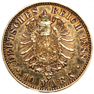 NIEMCY, Prusy - Fryderyk III - 10 marek 1888