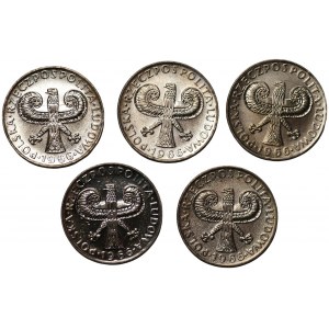 10 złotych 1966 Mała Kolumna - zestaw 5 sztuk monet