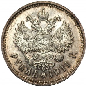 ROSJA, Mikołaj II - Rubel 1911 (Э•Б) Petersburg
