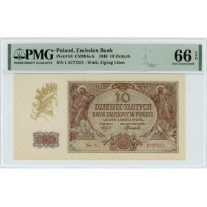 10 złotych 1940 - L - PMG 66 EPQ