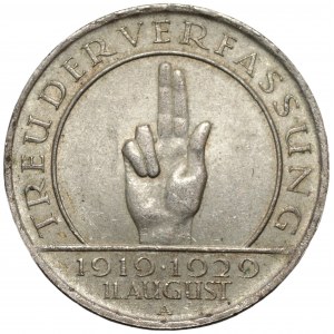Niemcy - 3 marki 1929 (A ) Berlin - Przysięga Weimarska