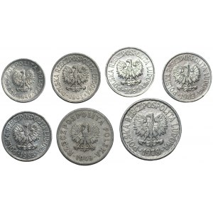Zestaw 7 sztuk monet PRL (1949-1985)