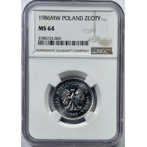 1 złoty 1986 - NGC MS64