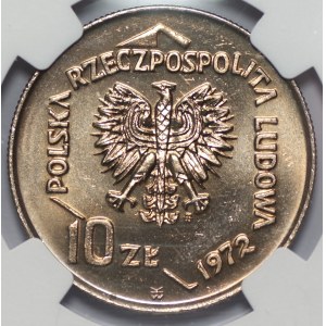10 złotych 1972 - 50 Lat Portu w Gdyni - NGC MS66