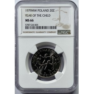 20 złotych 1978 Międzynarodowy Dzień Dziecka NGC MS66