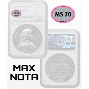 50 złotych 2022 Michał Korybut Wiśniowiecki NGC MS70 MAX NOTA