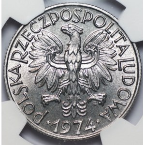 5 złotych 1974 Rybak NGC MS66