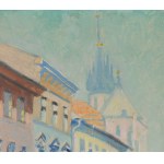 Alfred TERLECKI (1883-1973), Widok na kościół Mariacki od strony ul. Św. Krzyża (przed 1961)