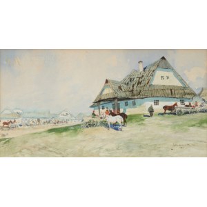 Juliusz HOLZMÜLLER (1876-1932), Scena wiejska (1902)