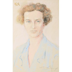 Antoni WAŚKOWSKI (1885-1966), Portret kobiety w błękitnej marynarce