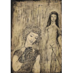 Danuta LESZCZYŃSKA-KLUZA (1926-2019), Kobieta i dziewczyna (1956)