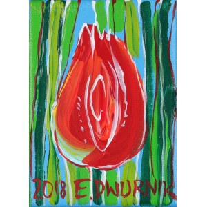 Edward DWURNIK (1943-2018), Czerwony tulipan (2018)
