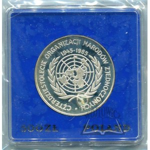 500 ZŁOTYCH 1985. Czterdziestolecie Organizacji Narodów Zjednoczonych 1945-1985. (ONZ).