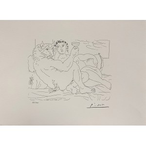 Pablo Picasso ( 1881 - 1973 ), Vollard Suite - Drinking Minotaur, 1978