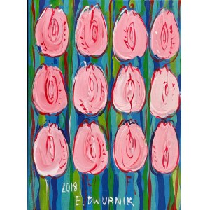 Edward Dwurnik ( 1943 - 2018 ), Różowe tulipany, 2018