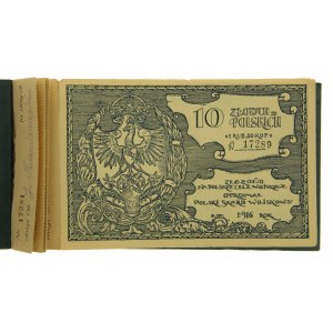 Polski Skarb Wojskowy, 10 złotych = 1 rub. 50 kop. 1916 wraz z książeczką