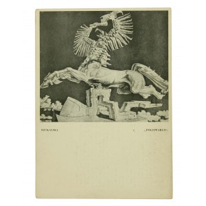 Pocztówka z projektem pomnika cudu nad Wisłą II RP