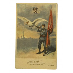 Pocztówka patriotyczna Piłsudski i Legiony