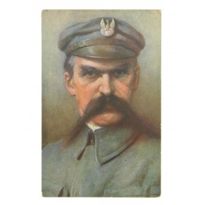 Pocztówka patriotyczna z wizerunkiem brygadiera Józefa Piłsudskiego
