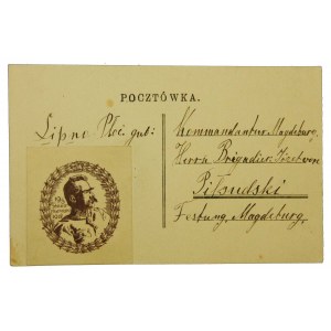 Pocztówka wysłana na imieniny do Józefa Piłsudskiego 1918.