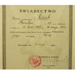 Świadectwo ukończenia szkoły podchorążych rezerwy piechoty w Zaleszczykach w 1929 r