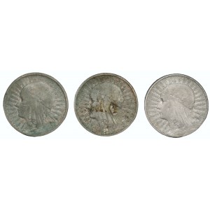 Zestaw 3 sztuk monet - 2 złote (1932-1934) Głowa Kobiety