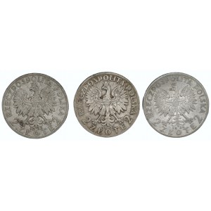 Zestaw 3 sztuk monet - 2 złote (1932-1934) Głowa Kobiety