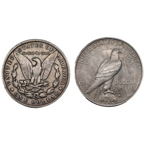 USA 1 dolar 1900 Morgan (O) oraz 1 dolar 1922 Peace Dolar (2 szt.)