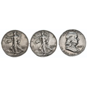 USA - 3 x 1/2 dolara 1937-1957