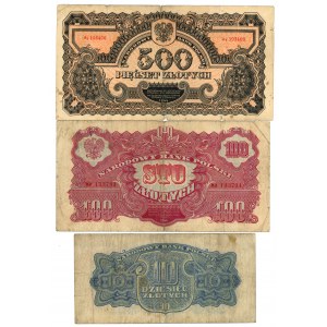 zestaw 2 do 500 złotych 1944 - obowiązkowe - razem 6 sztuk