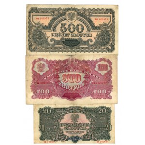 zestaw 2 do 500 złotych 1944 - obowiązkowym - razem 7 sztuk