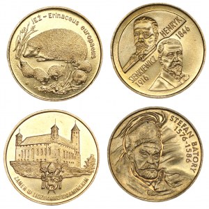 2 złote 1996-1997 - (4 szt.) Jeż, Sienkiewicz, Zamek w Lidzbarku, Batory