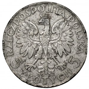 5 złotych 1932 - Polonia ze znakiem mennicy
