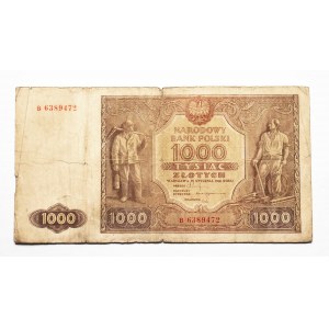 Poľsko, PRL (1944 - 1989), 1000 ZŁOTYCH 15.01.1946, séria B.